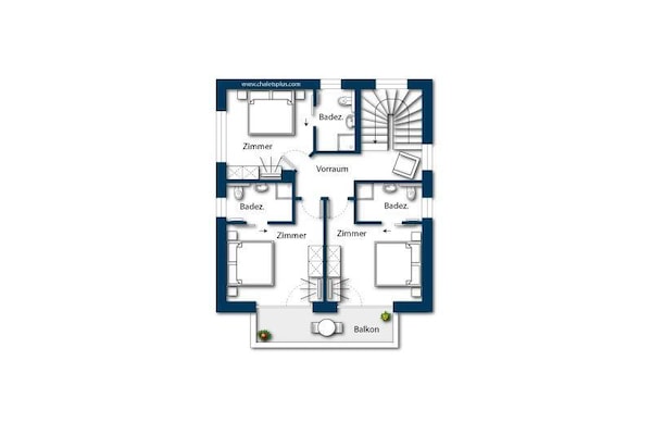 Foto van Chalet in Neukirchen bij Skilift & Sauna - Vakantiehuis in Neukirchen - FloorPlan