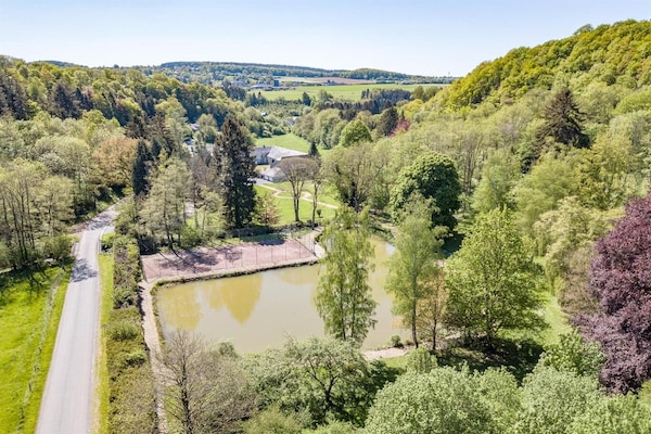 Foto van Kasteel in Ferrières met Vijvertuin - Vakantiehuis in Ferrieres - AreaSummer1KM
