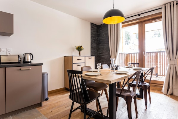 Foto van Appartement in Plagne 1800 met Ski-in/Ski-out - Vakantiehuis in Macot La Plagne - DiningRoom