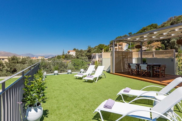 Foto van Huis in Spili met Uitzicht op Bergen - Vakantiehuis in Spili - terrace