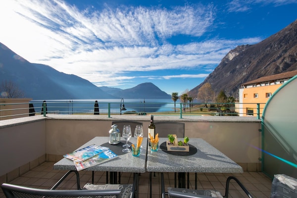 Foto van Appartement met uitzicht op het meer van Lugano. - Vakantiehuis in Porlezza - TerraceBalcony