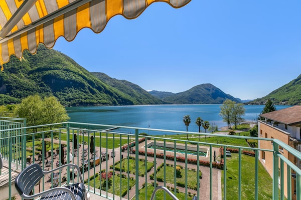 Foto van Appartement met uitzicht op het meer van Lugano. - Vakantiehuis in Porlezza - TerraceBalcony