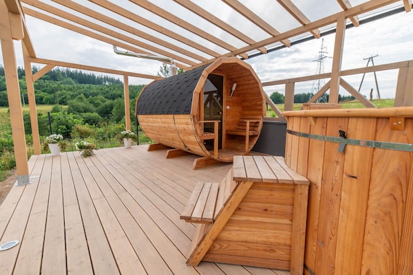 Foto van Huisje in Duszniki Zdrój met Spa & Uitzicht - Vakantiehuis in Duszniki Zdrój - Wellness